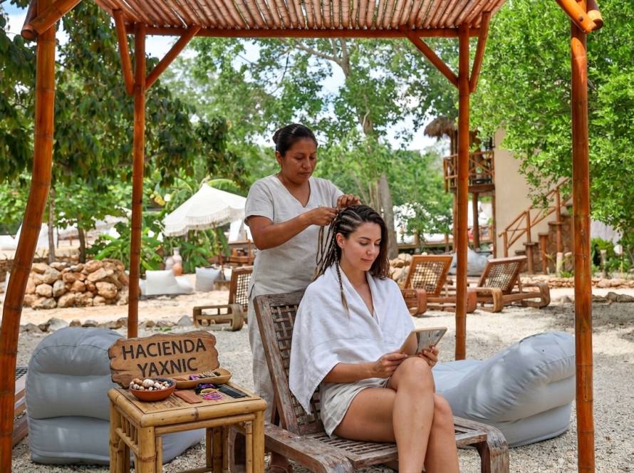 Trenzas africanas en Hacienda Yaxnic